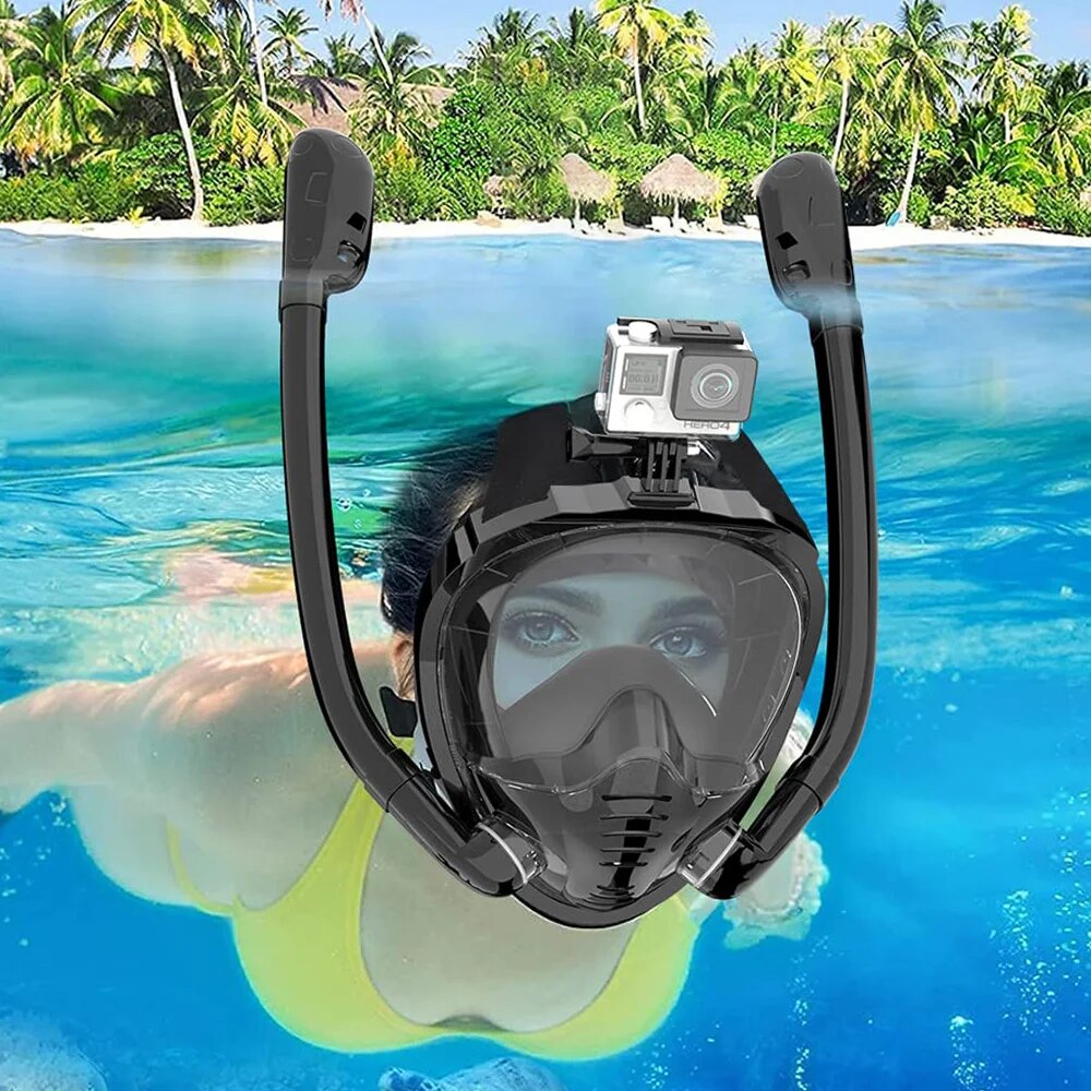 Masker Snorkel wajah penuh, 18 - Freediving Mask Set ulasan dan harga